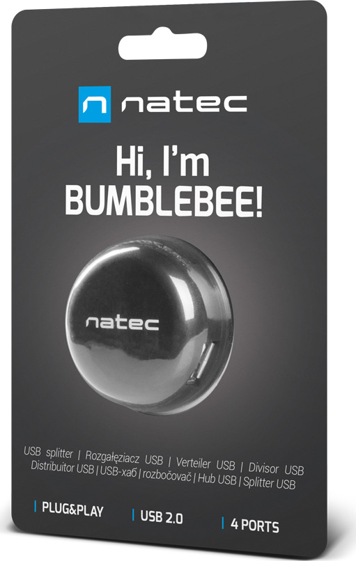 Natec BUMBLEBEE rozbočovač 3x USB 2.0 HUB černý