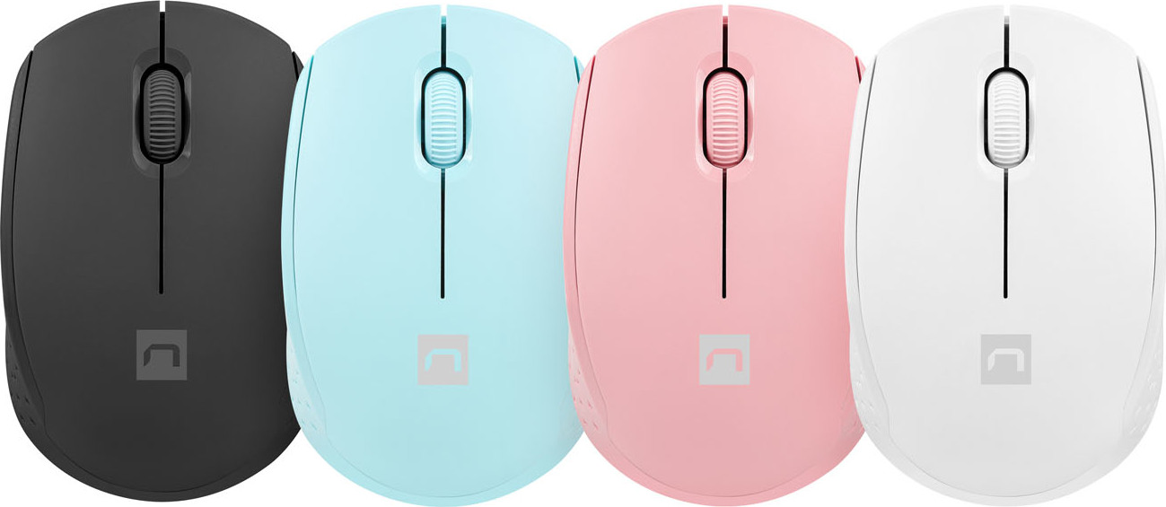 Myš Natec STORK/Kancelářská/Optická/1 600 DPI/Bezdrátová USB/Růžová