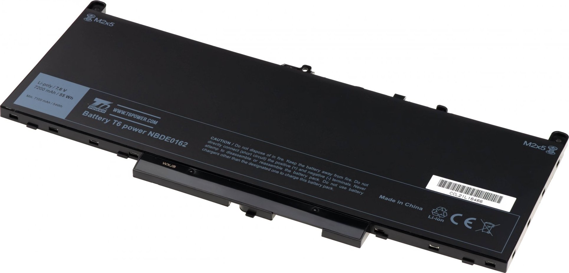 Baterie T6 Power pro Dell Latitude E7270, E7470, 12 E7270, 14 E7470, 7200mAh, 55Wh, 4cell, Li-pol