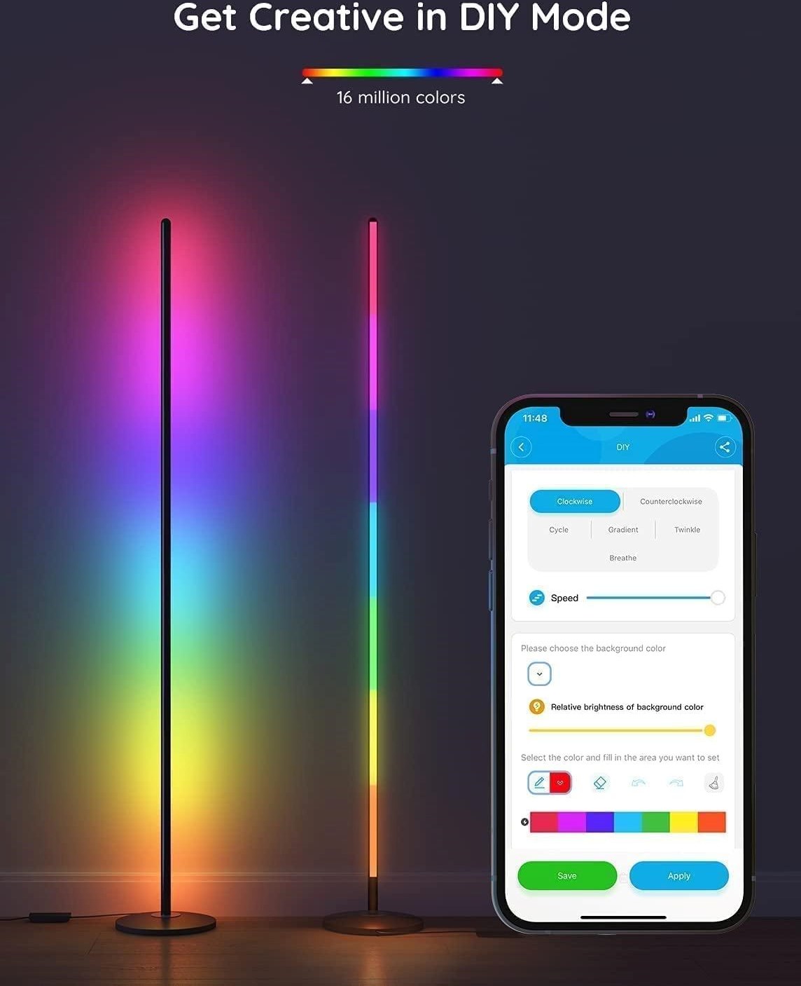 Govee RGBW Floor Lamp Lite stojací lampa Matter