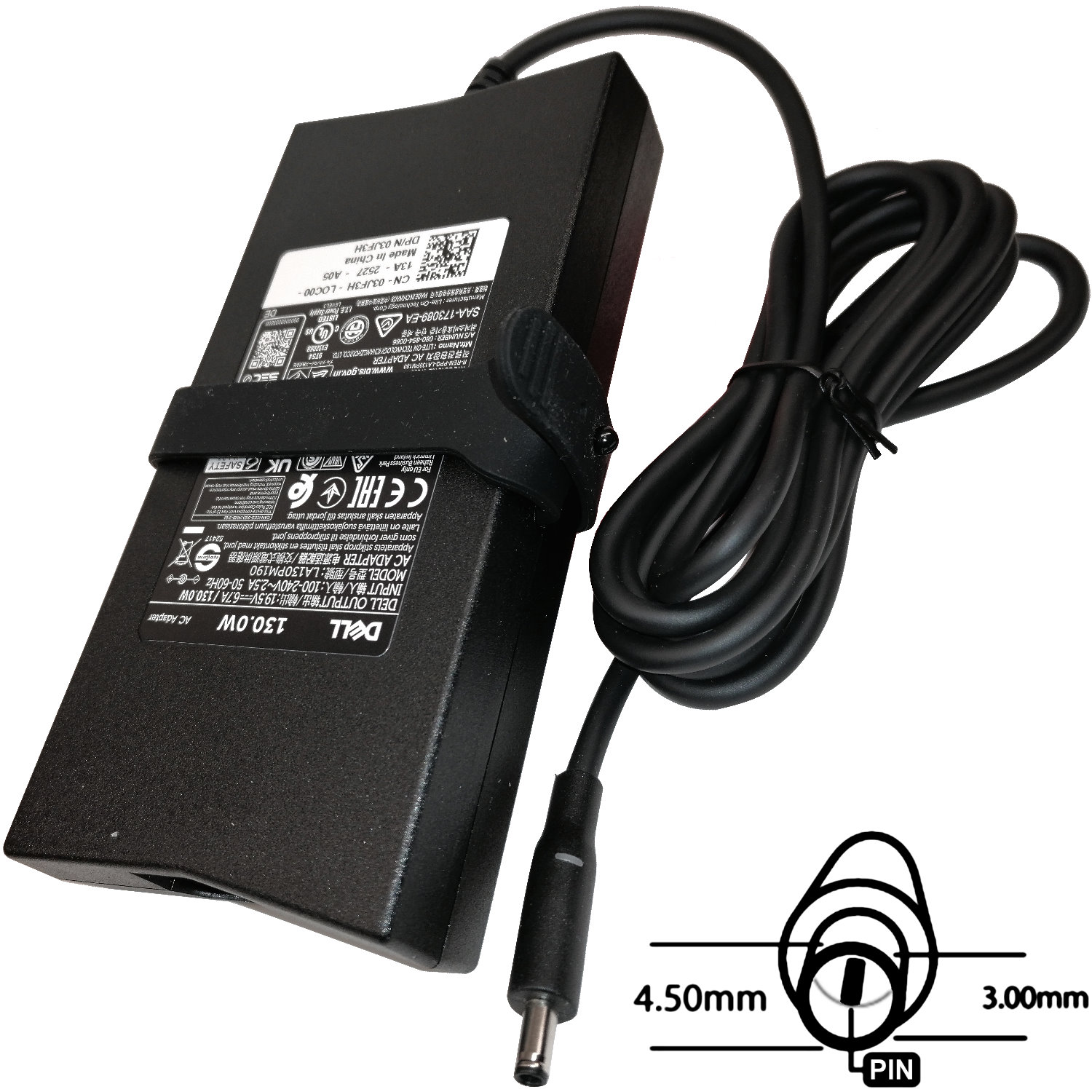 SIL Napájecí adaptér 130W, 19,5V 4.5x3.0mm, originál DELL