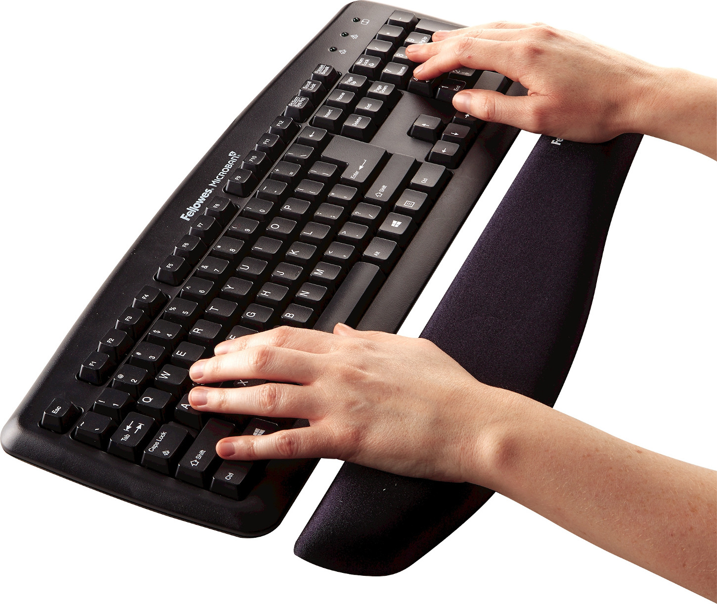 Opěrka zápěstí ke klávesnici Fellowes PlushTouch černá