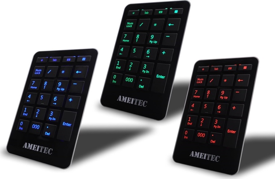 EXACTGAME AMEI Keyboard AM-KN101R Professional Letter Red Illuminated digital keypad