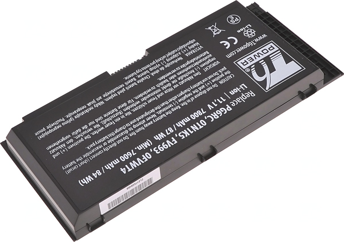 Baterie T6 Power pro Dell Precision M6700, M6800, M4800, 7800mAh, 87Wh, 9cell