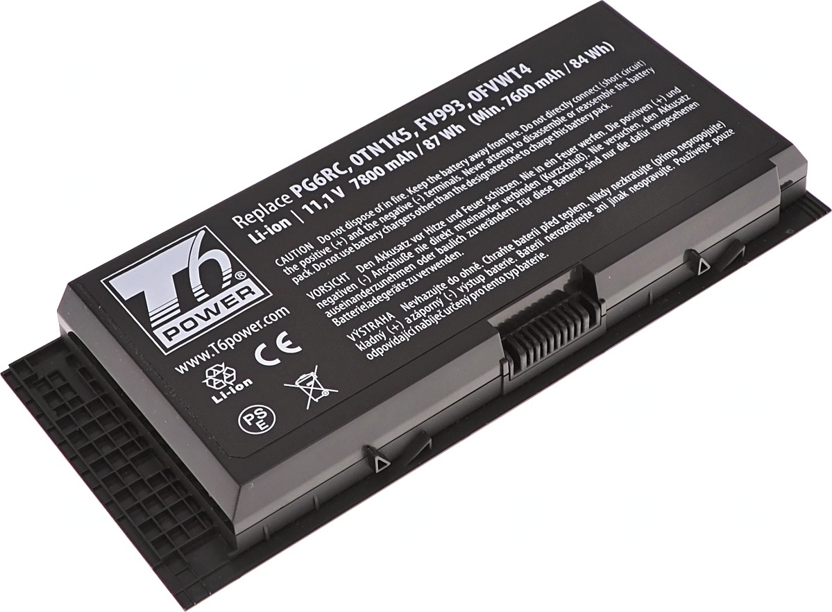 Baterie T6 Power pro Dell Precision M6700, M6800, M4800, 7800mAh, 87Wh, 9cell