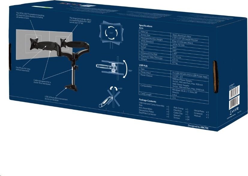 Arctic Cooling Držiak monitora ARCTIC Z2-3D (gen.3)