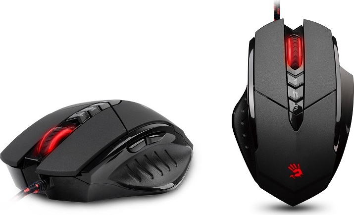 A4tech BLOODY V7 herná myš, až 3200DPI, technológia V-Track, 160KB pamäť, USB, CORE 3, kovové podložky