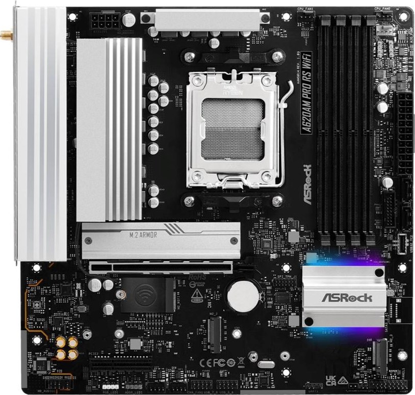 ASRock MB Sc AM5 A620AM PRO RS WIFI, AMD X620, 4xDDR5, 1xHDMI, 1xDP, WI-FI