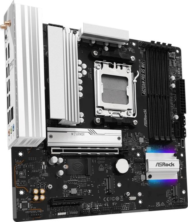 ASRock MB Sc AM5 A620AM PRO RS WIFI, AMD X620, 4xDDR5, 1xHDMI, 1xDP, WI-FI