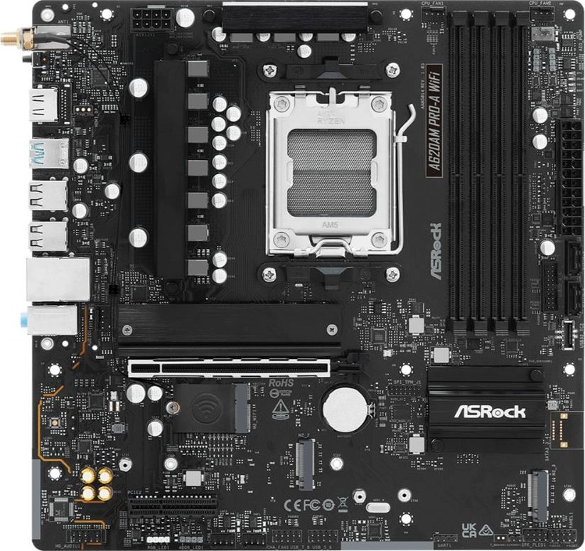 ASRock MB Sc AM5 A620AM PRO-A WIFI, AMD A620A, 4xDDR5, 1xHDMI, WIFI