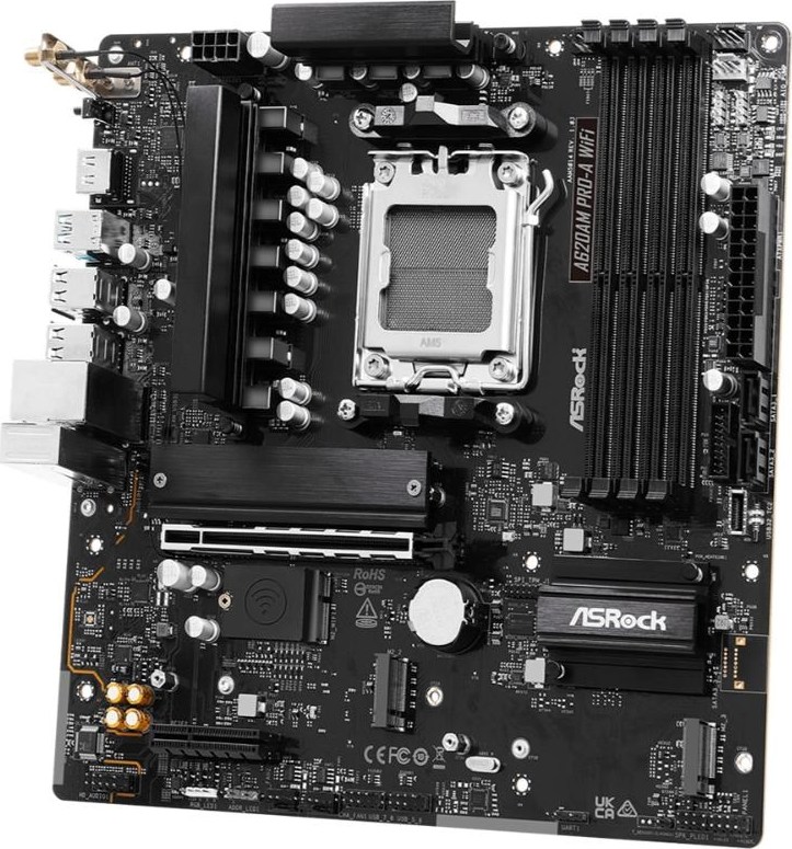 ASRock MB Sc AM5 A620AM PRO-A WIFI, AMD A620A, 4xDDR5, 1xHDMI, WIFI
