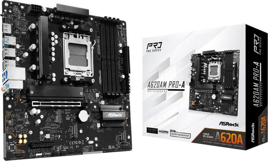 ASRock MB Sc AM5 A620AM PRO-A, AMD A620A, 4xDDR5, 1xHDMI