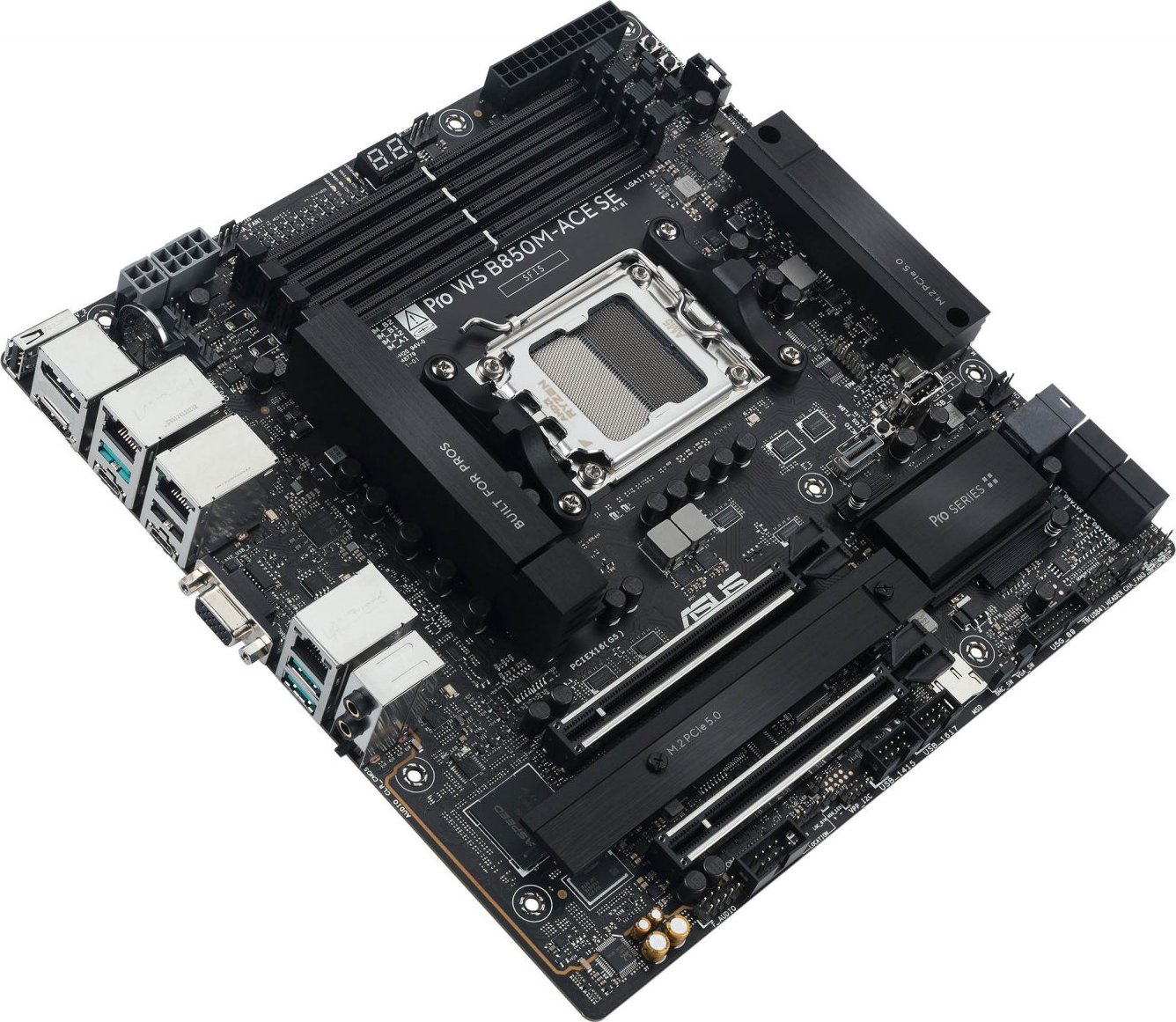 ASUS MB Sc AM5 Pro WS B850M-ACE SE, AMD B850, 4xDDR5, 1xHDMI, 1xDP, 1xVGA, mATX