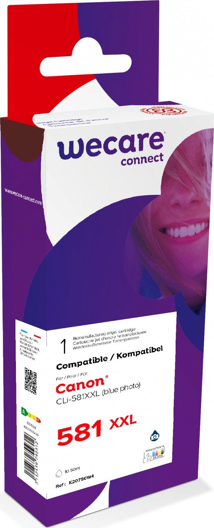 WECARE ARMOR cartridge pro Canon PIXMA TR7550,TR8550,TS6150,TS8150, TS6150 (CLi581XXLP.blue), Photo Blue, 12,2ml