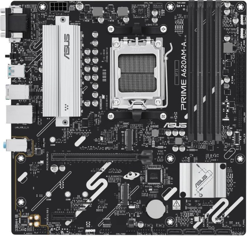 ASUS MB Sc AM5 PRIME A620AM-A-CSM, 4xDDR5, 1xDP, 1xHDMI, 1xVGA, mATX