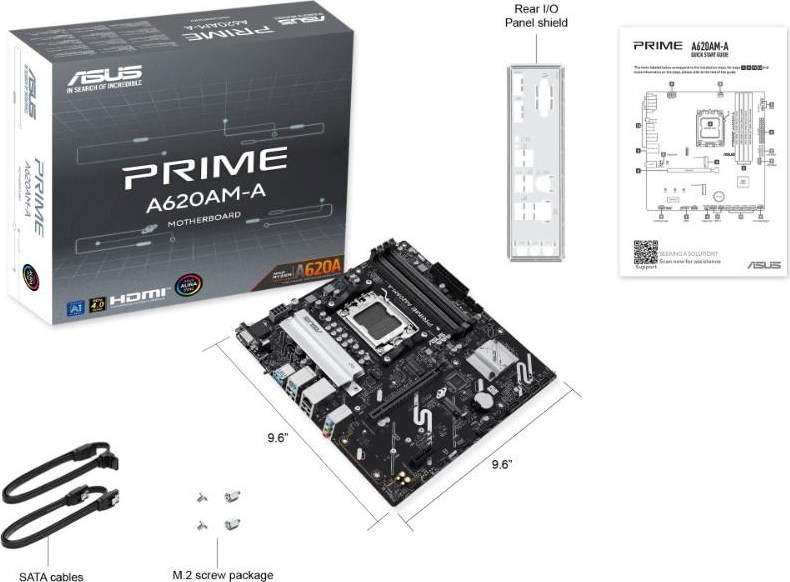 ASUS MB Sc AM5 PRIME A620AM-A-CSM, 4xDDR5, 1xDP, 1xHDMI, 1xVGA, mATX