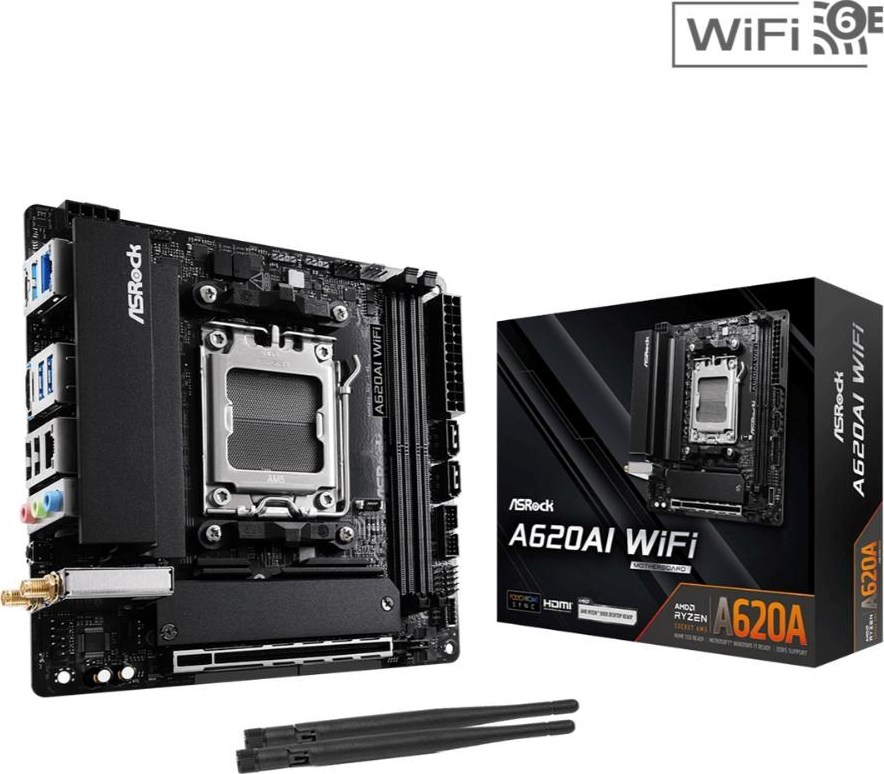 ASRock MB Sc AM5 A620AI WIFI AMD A620A, 2xDDR5, 1xHDMI, WIFI