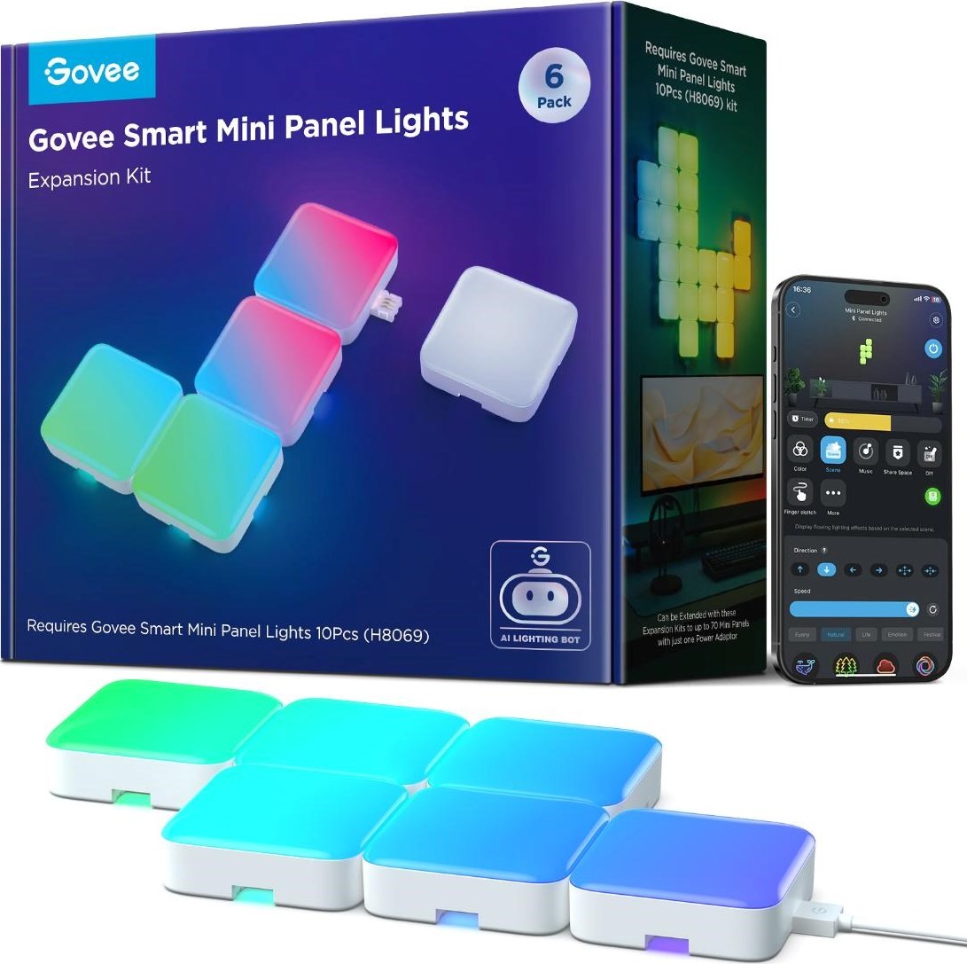 Govee Smart mini RGBIC panely - rozšíření 6ks