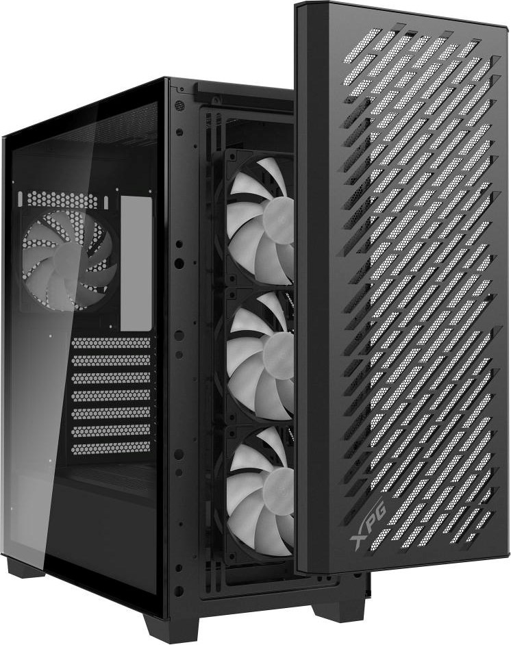 ADATA XPG case VALOR AIR PRO, ATX, Průhledná bočnice, 4x 120mm ARGB Fan, Černá