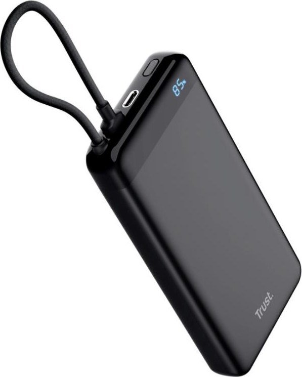 TRUST Powerbanka Fiera, 20000 mAh, S kabelem, 2x USB-C, černá