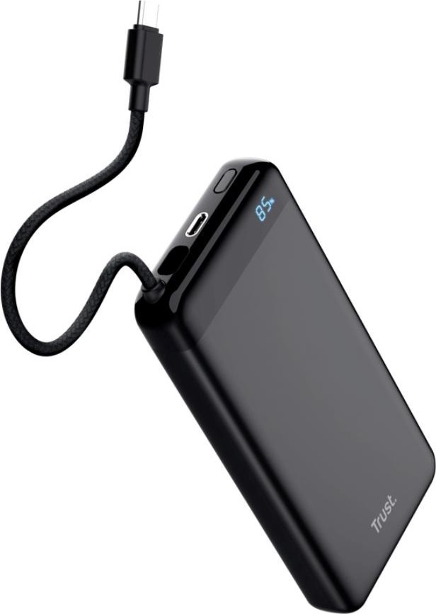 TRUST Powerbanka Fiera, 20000 mAh, S kabelem, 2x USB-C, černá