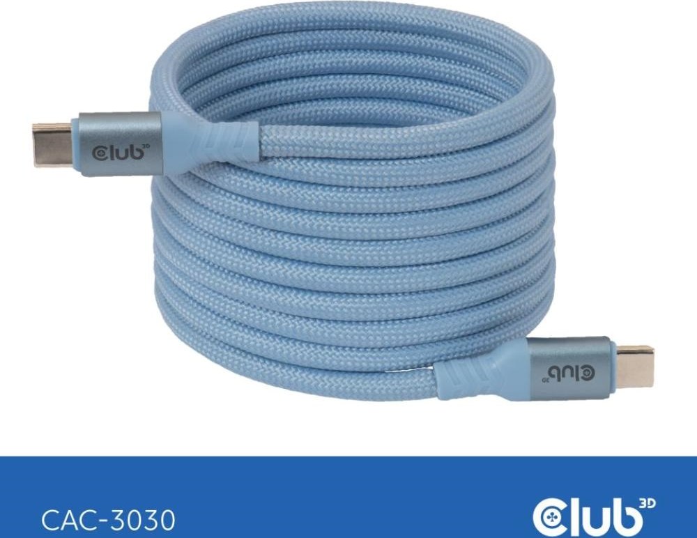 Club 3D Club3D Kabel magnetický USB-C, 240W PD3.1, 480 Mbps, 2m, modrá