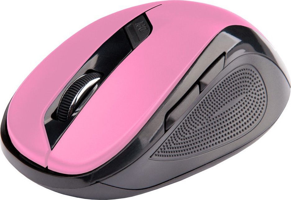 Myš C-TECH WLM-02, čierno-ružová, bezdrôtová, 1600DPI, 6 tlačidiel, USB nano prijímač