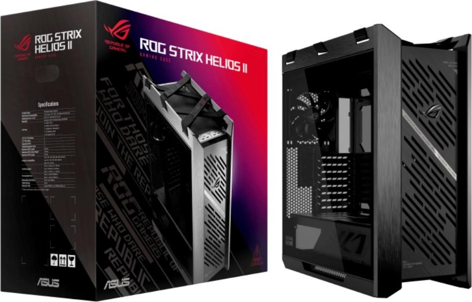 ASUS Case ROG Strix Helios II GX601S, E-ATX, Průhledná bočnice, 4x 140mm Fan, černá