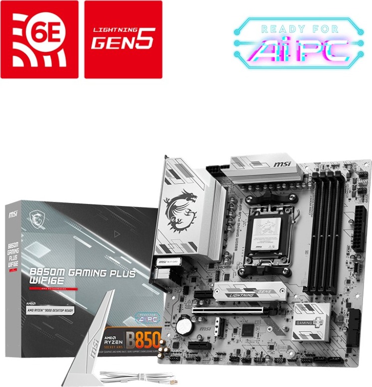 MSI MB Sc B850M GAMING PLUS WIFI6E, AMD B850, 4xDDR5, 1xHDMI, 1xDP, WiFi, mATX