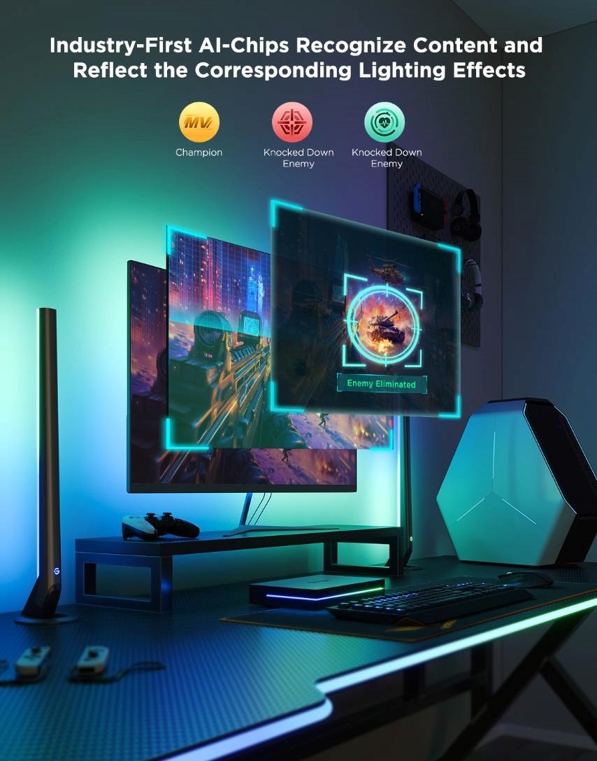 Govee AI Sync Box Kit 2 Smart sada PC osvětlení 27-34" + LED panely
