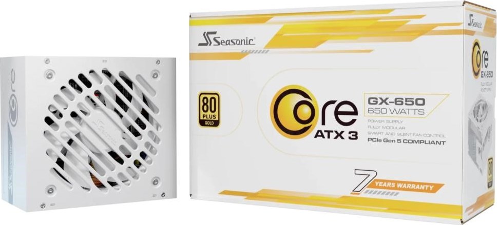 SEASONIC zdroj Core GX 650W White, 120mm, Plně modulární, 80+ Gold, ATX 3.1