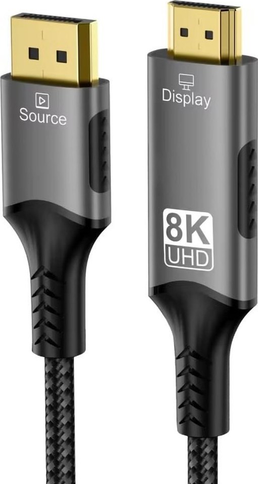 PremiumCord DisplayPort 1.4 na HDMI2.1 kabel pro rozlišení 8K@60Hz,4K@144Hz, 2m