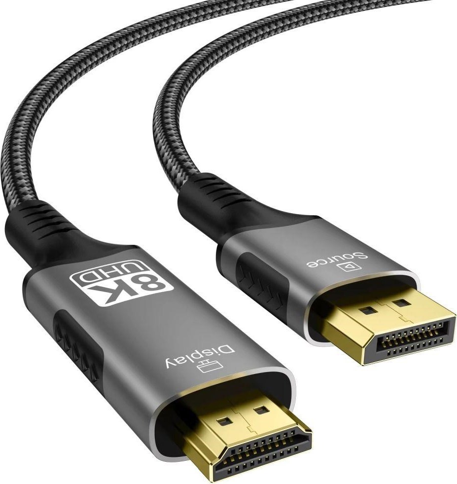 PremiumCord DisplayPort 1.4 na HDMI2.1 kabel pro rozlišení 8K@60Hz,4K@144Hz, 2m