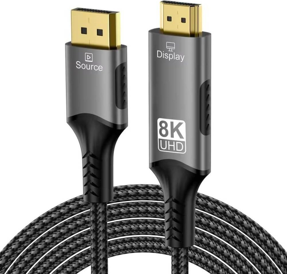 PremiumCord DisplayPort 1.4 na HDMI2.1 kabel pro rozlišení 8K@60Hz,4K@144Hz, 2m
