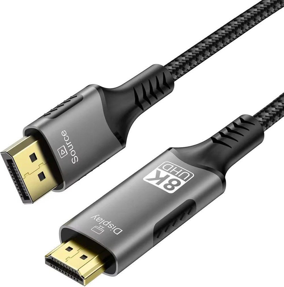 PremiumCord DisplayPort 1.4 na HDMI2.1 kabel pro rozlišení 8K@60Hz,4K@144Hz, 2m