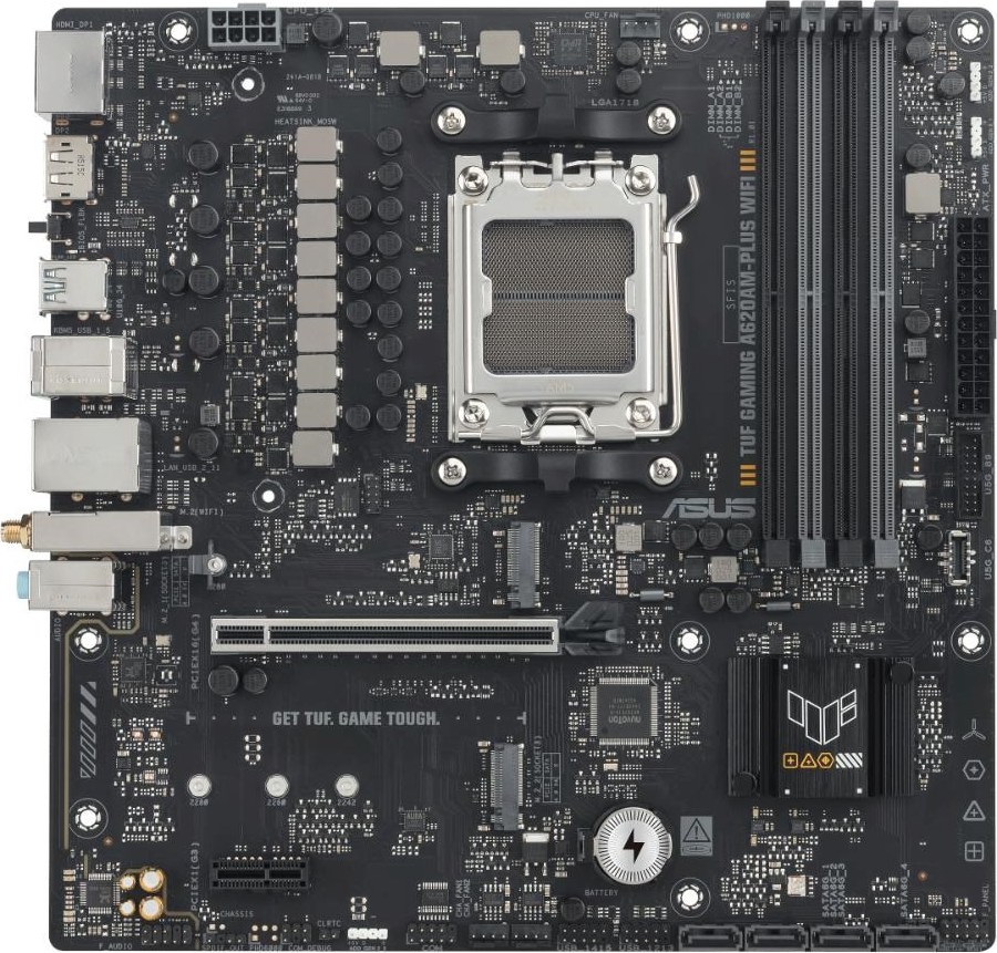 ASUS MB Sc AM5 TUF GAMING A620AM-PLUS WIFI, 4xDDR5, 2xDP, 1xHDMI, mATX