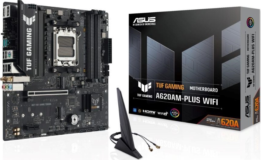 ASUS MB Sc AM5 TUF GAMING A620AM-PLUS WIFI, 4xDDR5, 2xDP, 1xHDMI, mATX