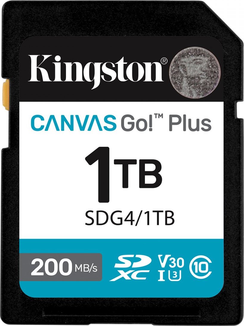 Kingston SDXC karta 1TB Canvas Go! Plus, R:200/W:160MB/s, Class 10, UHS-I, U3, V30