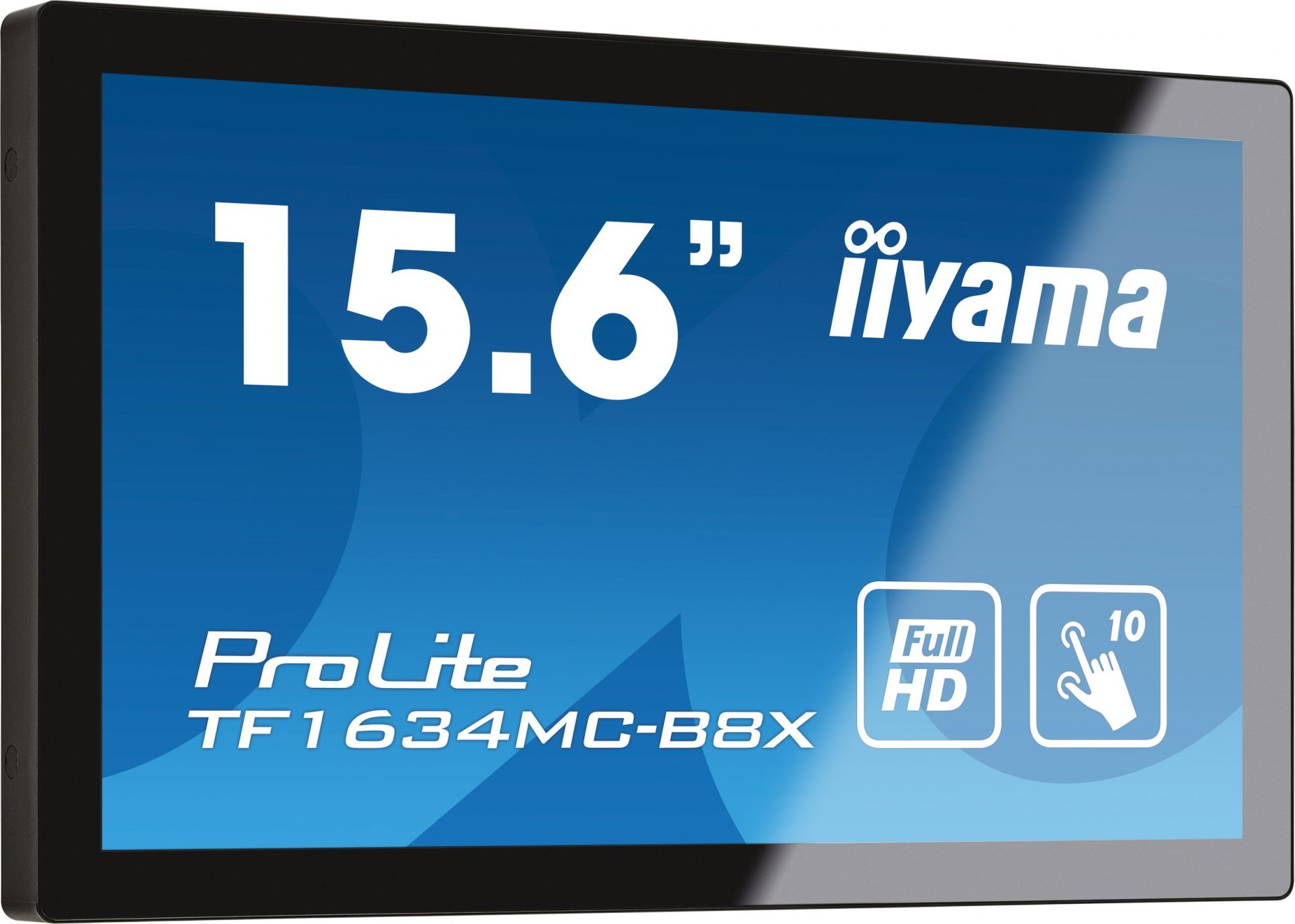 15,6" iiyama TF1634MC-B8X: IPS, FullHD, capacitive, 10P, 450cd/m2, VGA, DP, HDMI, IP65, černý