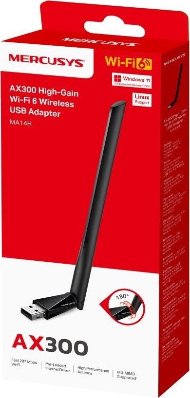 MERCUSYS MA14H WiFi6 USB adapter (AX300,2,4GHz)