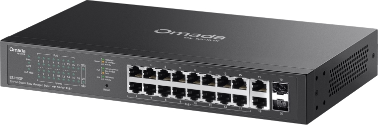 TP-Link OMADA switch ES220GP (18xGbE,2xSFP,16xPoE+,150W)