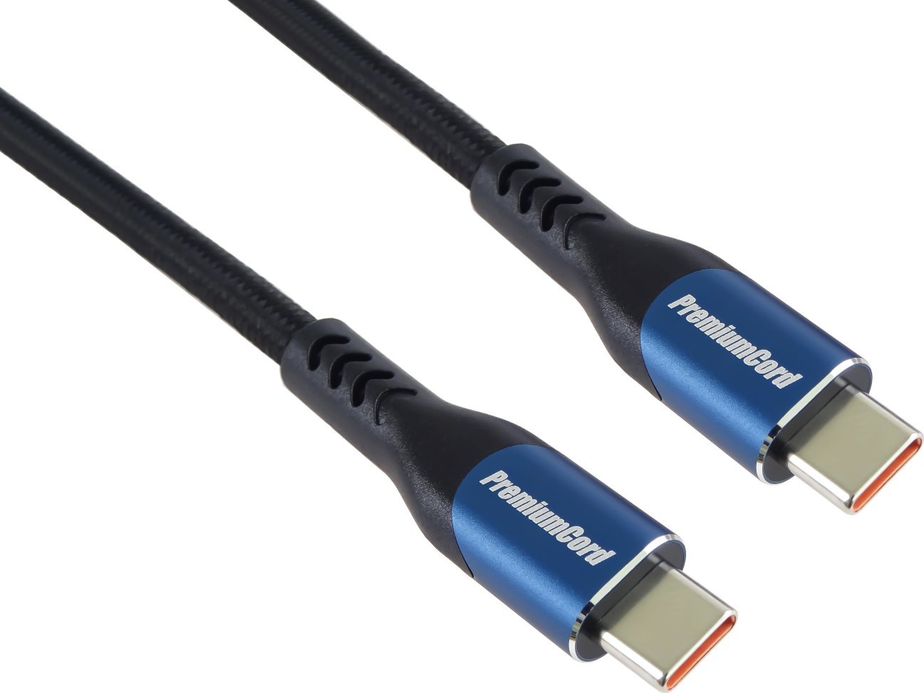 PremiumCord USB-C kabel ( USB 3.2 GEN 2x2, 5A, 100W, 20Gbit/s ) 2m, bavlněný oplet