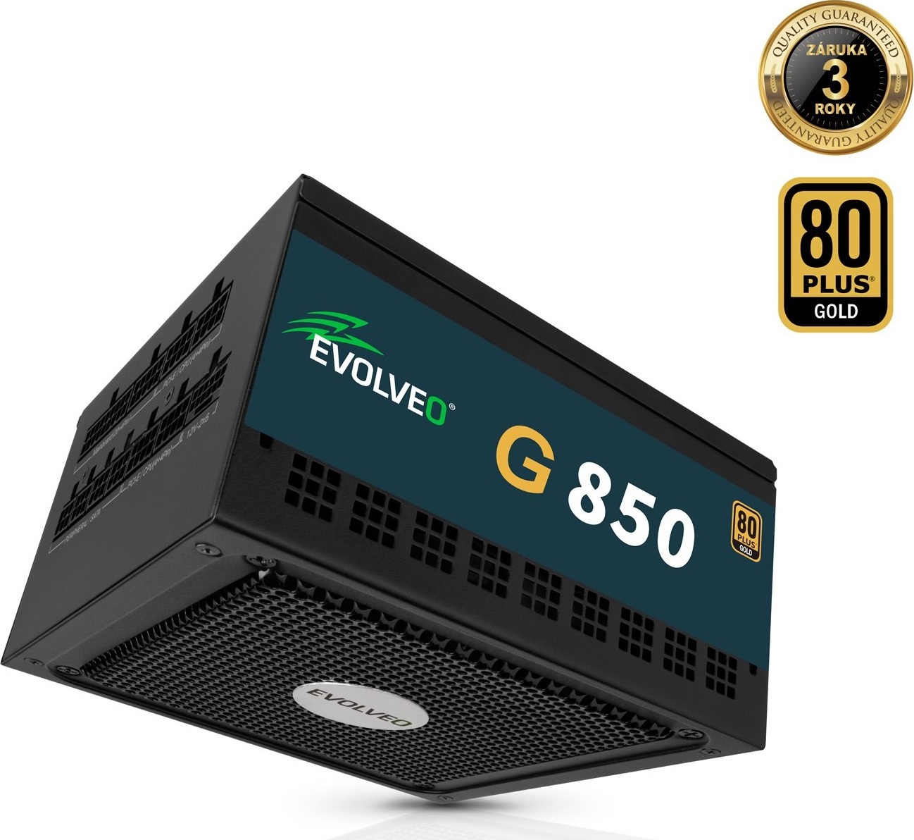 EVOLVEO G850 zdroj 850W, 80+ GOLD, ATX 3.1, aPFC, 140 mm ventilátor