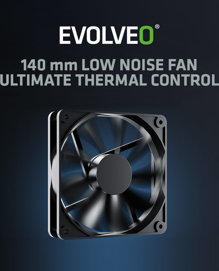 EVOLVEO G850 zdroj 850W, 80+ GOLD, ATX 3.1, aPFC, 140 mm ventilátor