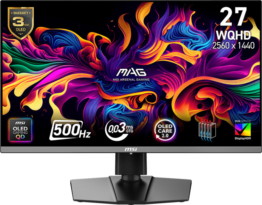 MSI MAG/272QP X50/26,5"/QD-OLED/QHD/500Hz/0,03ms/Černá/3R