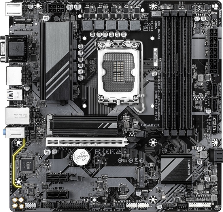 GIGABYTE MB Sc LGA1700 B760M DS3H GEN5, Intel B760, 4xDDR5, 2xDP, 1xHDMI, 1xVGA, mATX