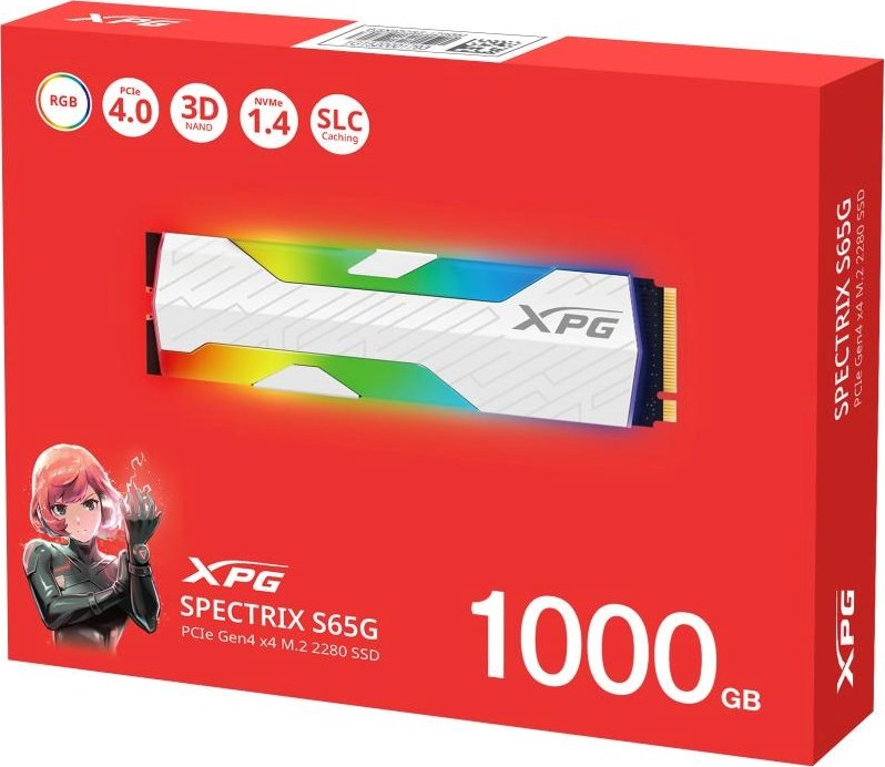 A-Data ADATA SSD 1TB XPG SPECTRIX S65G, PCIe Gen4x4 M.2 2280, (R:6000/W:4000 MB/s)
