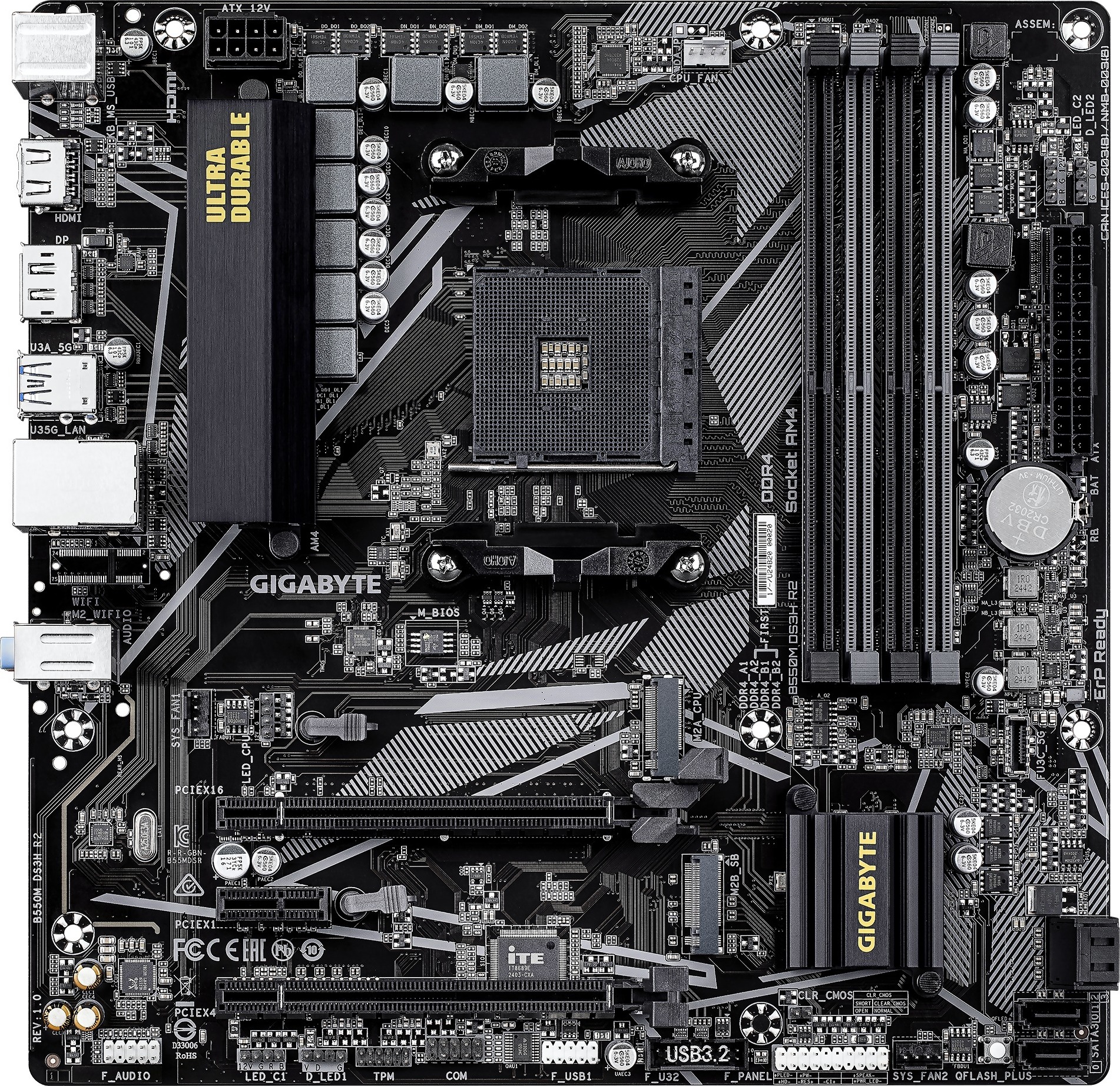 GIGABYTE MB Sc AM4 B550M DS3H R2, AMD B550M, 4xDDR4, 1xDP, 1xHDMI, mATX
