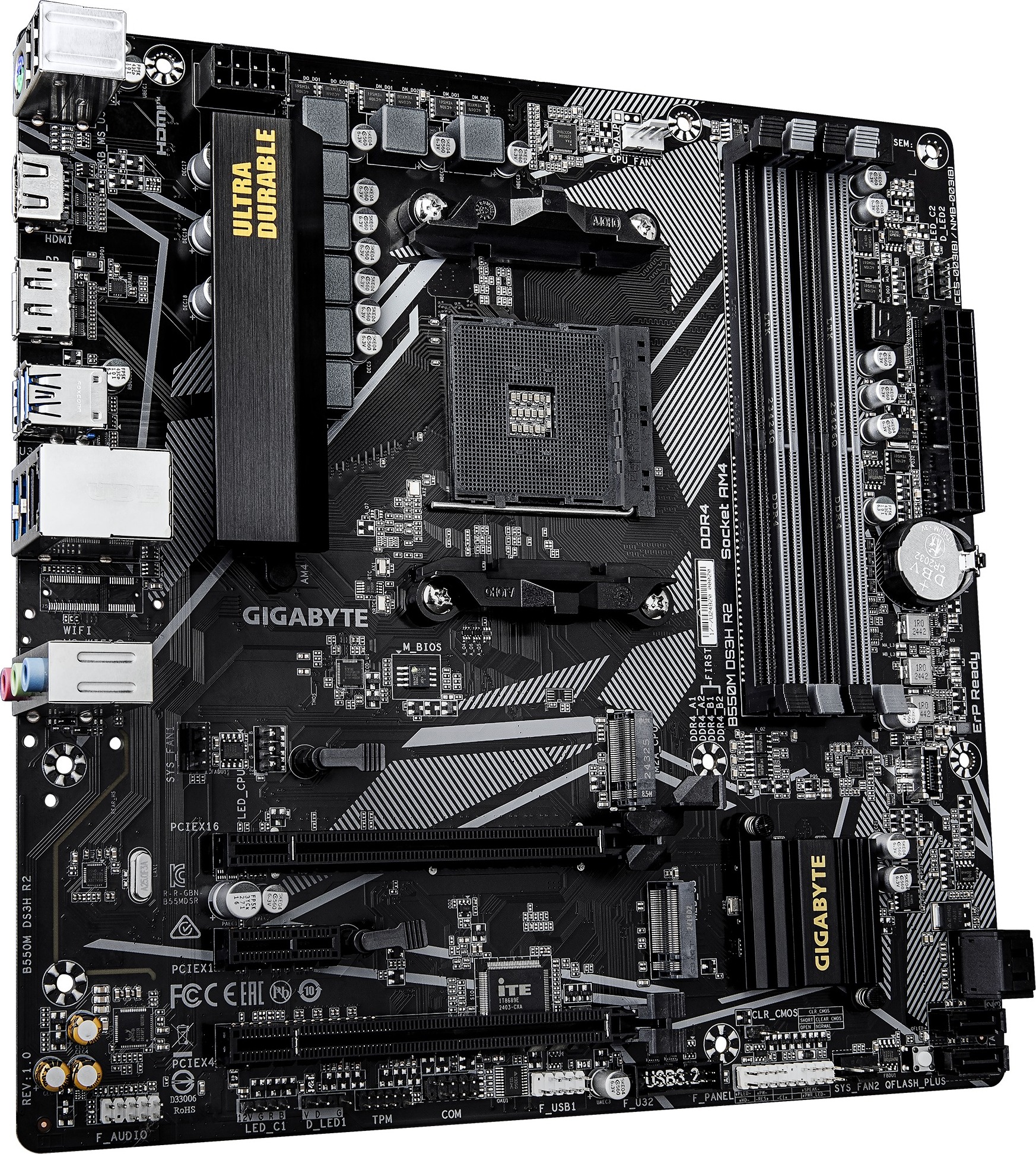 GIGABYTE MB Sc AM4 B550M DS3H R2, AMD B550M, 4xDDR4, 1xDP, 1xHDMI, mATX
