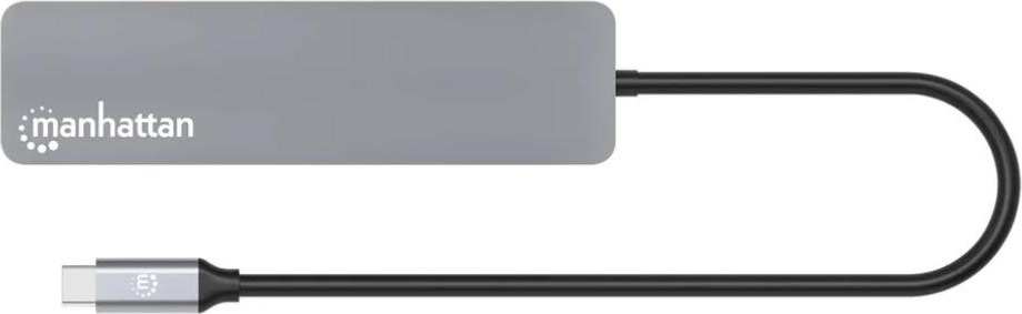 MANHATTAN Dokovací stanice USB-C 7v1, 1xHDMI, 2xUSB-C, 2xUSB, čtečka SD karet, šedá